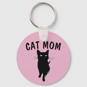 LLAVERO GATO NEGRO " CAT MOM" KEYCHAIN