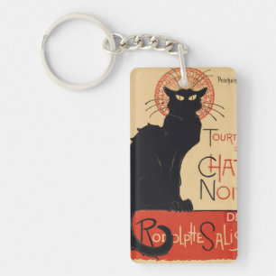 Llavero Gato negro chic Art Nouveau de Steinlen impresión 