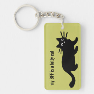 Llavero Gato negro con color y texto de Personalizable