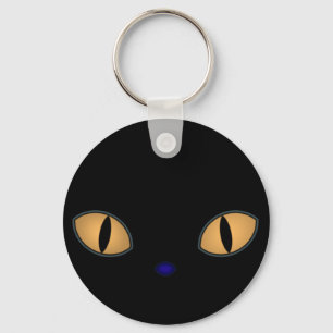 Llavero Gato negro con ojos grandes Naranjas