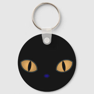 Llavero Gato negro con ojos grandes Naranjas