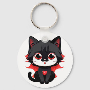 Llavero Gato negro de color rojo