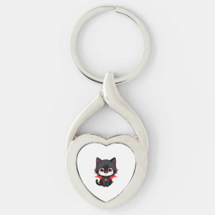 Llavero Gato negro de color rojo