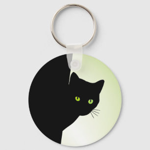 Llavero Gato negro de ojos verdes