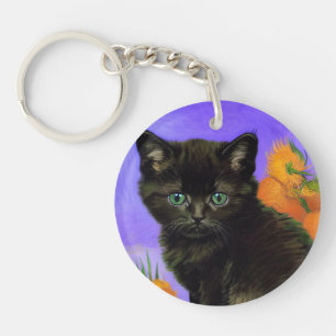 Llavero Gato negro de Van Gogh con girasoles