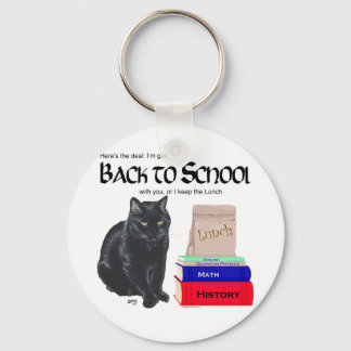 Llavero Gato Negro de vuelta a la escuela