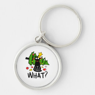 Llavero Gato Negro Divertido Árbol De Navidad Alegre Santa