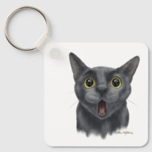 Llavero Gato negro divertido de dibujos animados