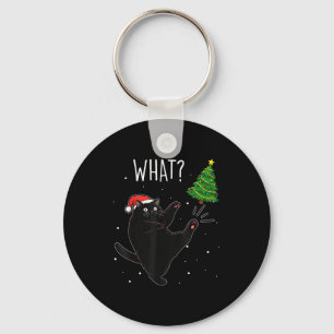 Llavero Gato negro divertido Qué_ árbol de Navidad Meme Xm