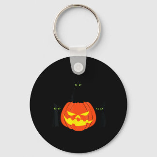 Llavero Gato negro espeluznante de Halloween Calabaza Gato