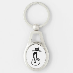 Llavero Gato negro flaco caprichoso