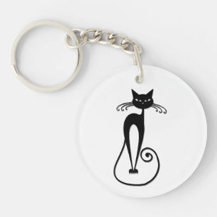 Llavero Gato negro flaco y caprichoso