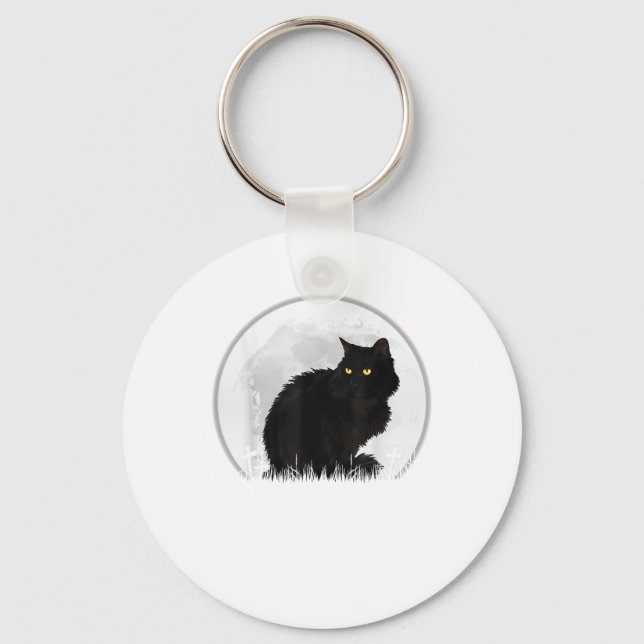 Llavero Gato negro Halloween Moon Cat (Anverso)
