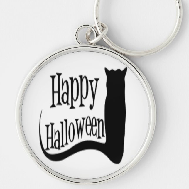 LLAVERO GATO NEGRO "HAPPY HALLOWEEN" (Frente)