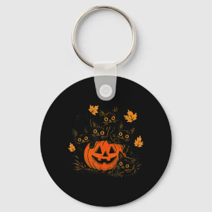 Llavero Gato negro lindo calabaza Jack O Linterna Gatito D