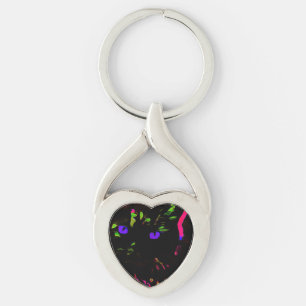 Llavero Gato negro neón con ojos brillantes