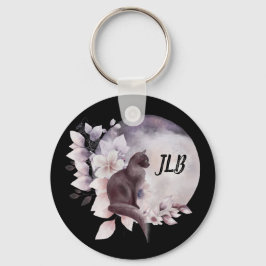 Llavero Gato negro por una luna llena mágica