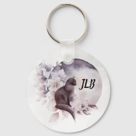 Llavero Gato negro por una luna llena mágica