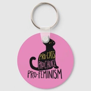 Llavero Gato negro pro-elección pro-feminismo pro-gatos