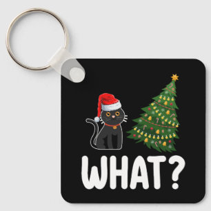 Llavero Gato negro ¿qué empuja árbol de Navidad divertido?