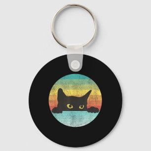 Llavero Gato Negro Retro Divertido Lindo Vintage