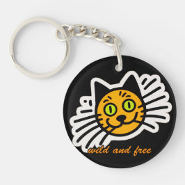 Llavero Gato negro salvaje y libre