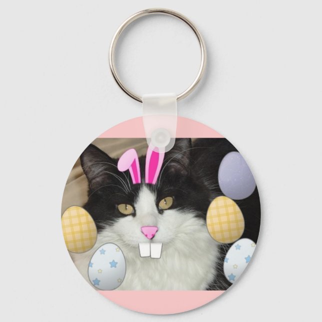 Llavero Gato negro y blanco de Pascua (Anverso)