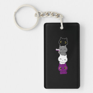 Llavero Gato Orgullo asexual Bandera de arroz animal amant