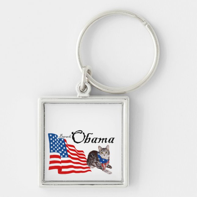 Llavero Gato Patriótico Americano Shorthair Tabby (Frente)