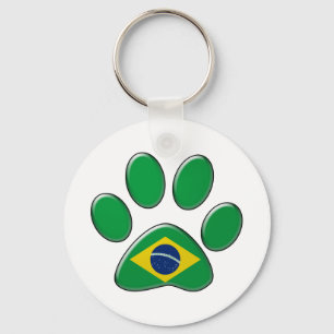 Llavero Gato patriótico de Brasil