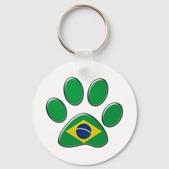 Llavero Gato patriótico de Brasil (Anverso)