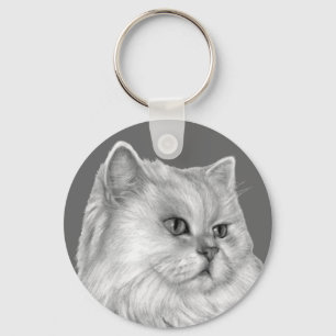 Llavero Gato persa blanco