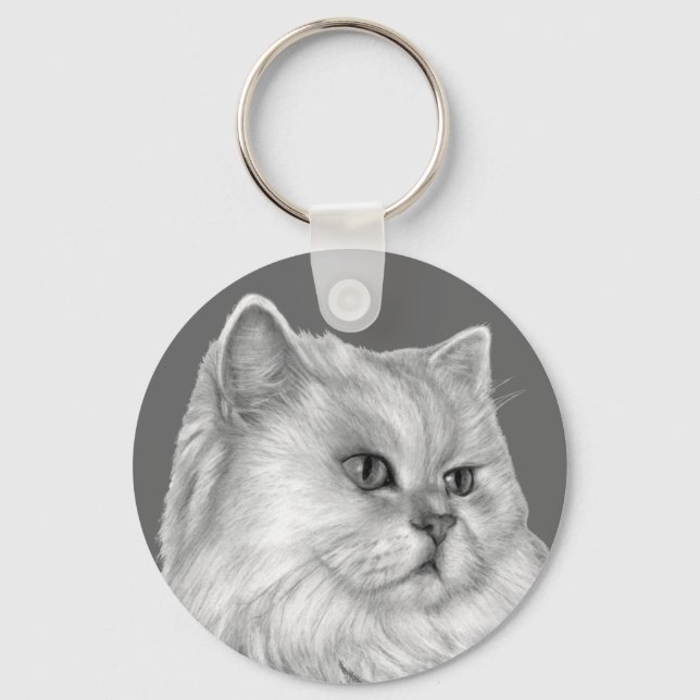Llavero Gato persa blanco (Anverso)