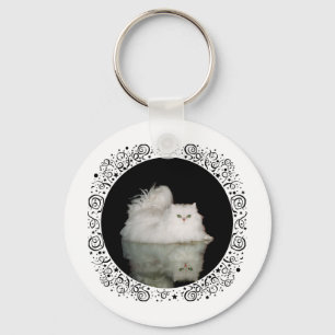 Llavero Gato Persa con Ojos Verde Jade