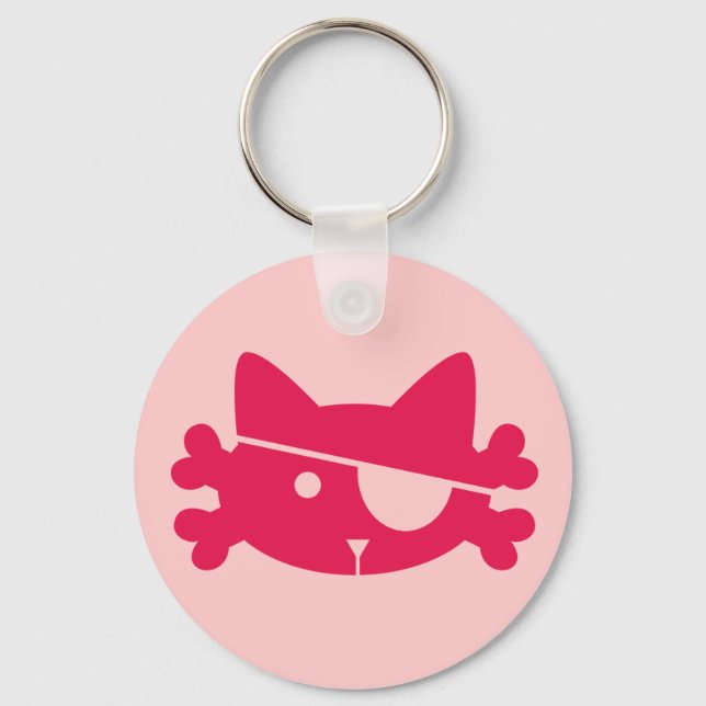 Llavero Gato pirata rosado - Keychain (Anverso)