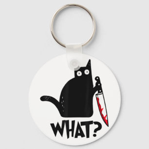 Llavero Gato Qué divertida camiseta de gato negro asesino