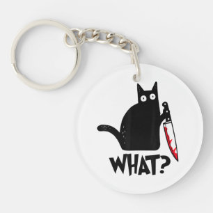 Llavero Gato Qué divertida camiseta de gato negro asesino