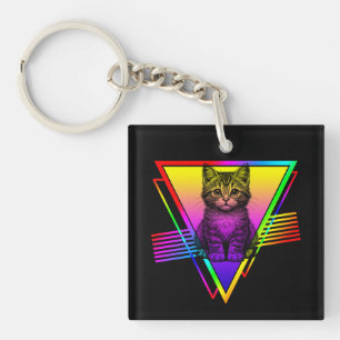 Llavero Gato retro recortado