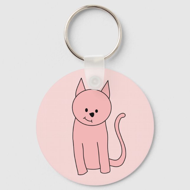 Llavero Gato rosa de Bonito corto (Anverso)