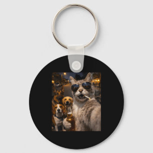 Llavero Gato sarcástico cool con meme de selfie de perros 