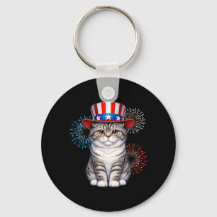 Llavero Gato Scottish Fold 4 de Julio de Julio Cuatro de J