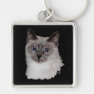 Llavero Gato siamés con ojos azules