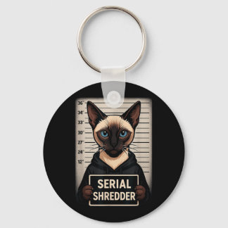 Llavero Gato siamés destripador serial Mugshot divertido m