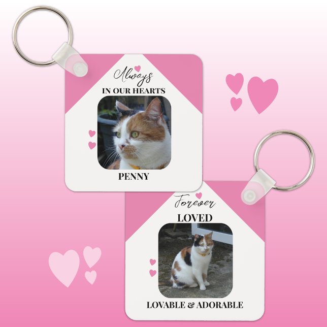 Llavero Gato Simpatizante Keepsake Mascota Monumento rosa (Subido por el creador)