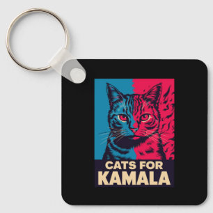 Llavero Gato sin hijos votando Kamala Harris 2024