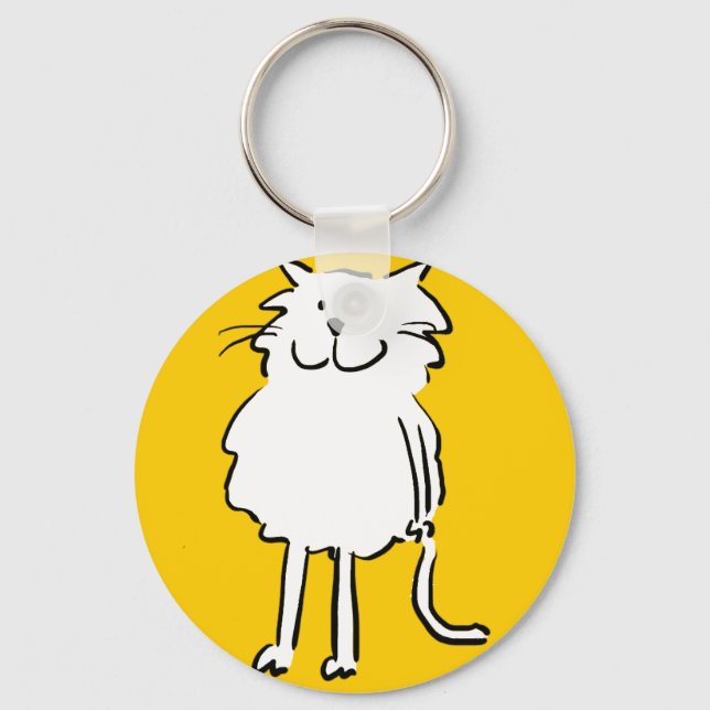 Llavero Gato sonriente feliz. Temática de gatos (Anverso)