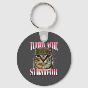 Llavero Gato Superviviente de Dolor de Barriga Meme Divert