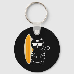 Llavero Gato surfista - Tabla de surf de playa olas de océ