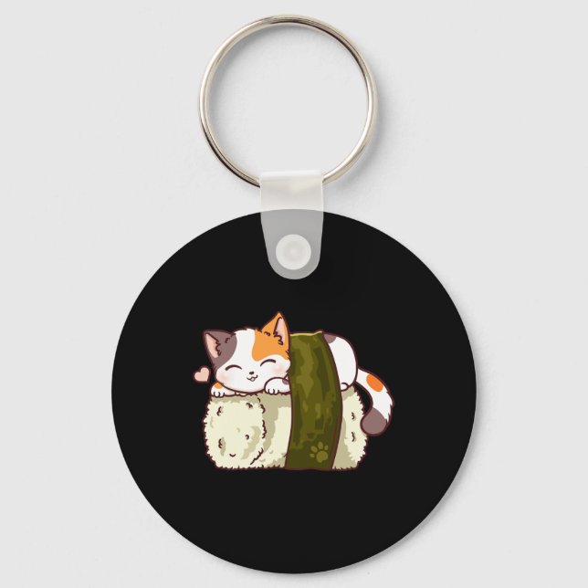 Llavero Gato sushi Kawaii Anime Neko Japonés (Anverso)