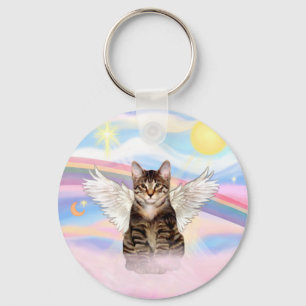 Llavero Gato Tigre Tabby Ángel en Nubes
